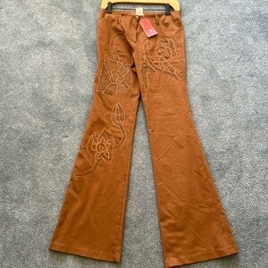 SL Fashions Brown Floral Women Jeans